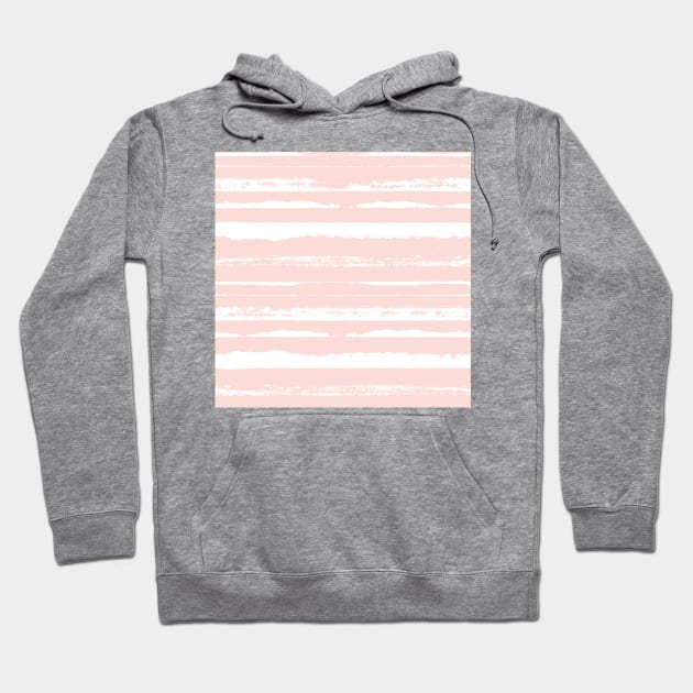 Blush Summer Stripes Hoodie by Carolina Díaz